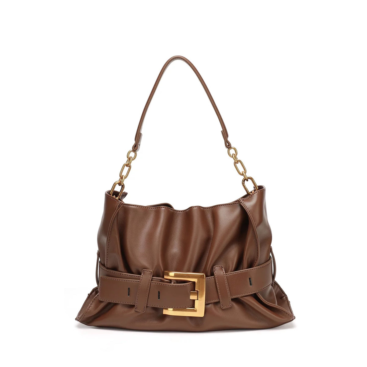 Ruffle Buckle Cloud Satchel