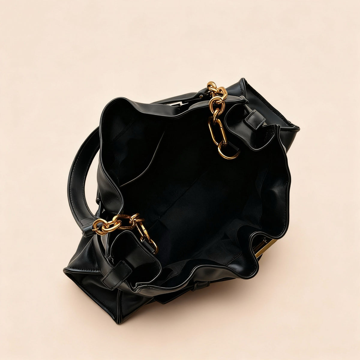 Ruffle Buckle Cloud Satchel