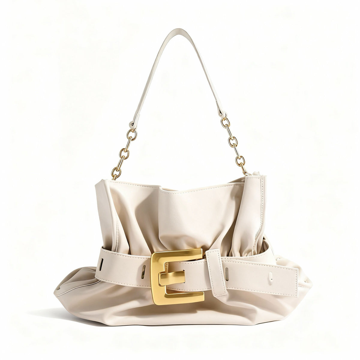 Ruffle Buckle Cloud Satchel