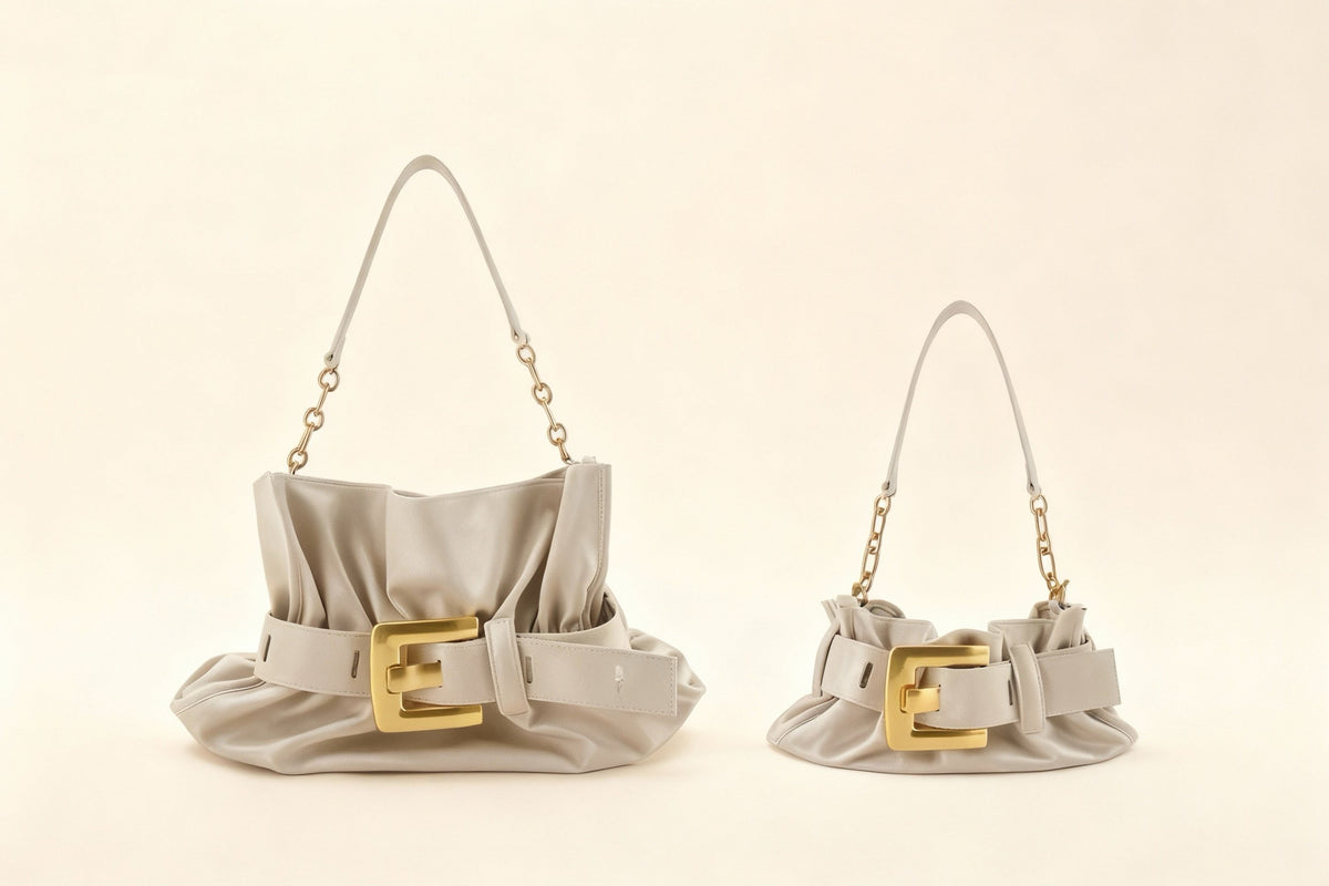 Ruffle Buckle Cloud Satchel