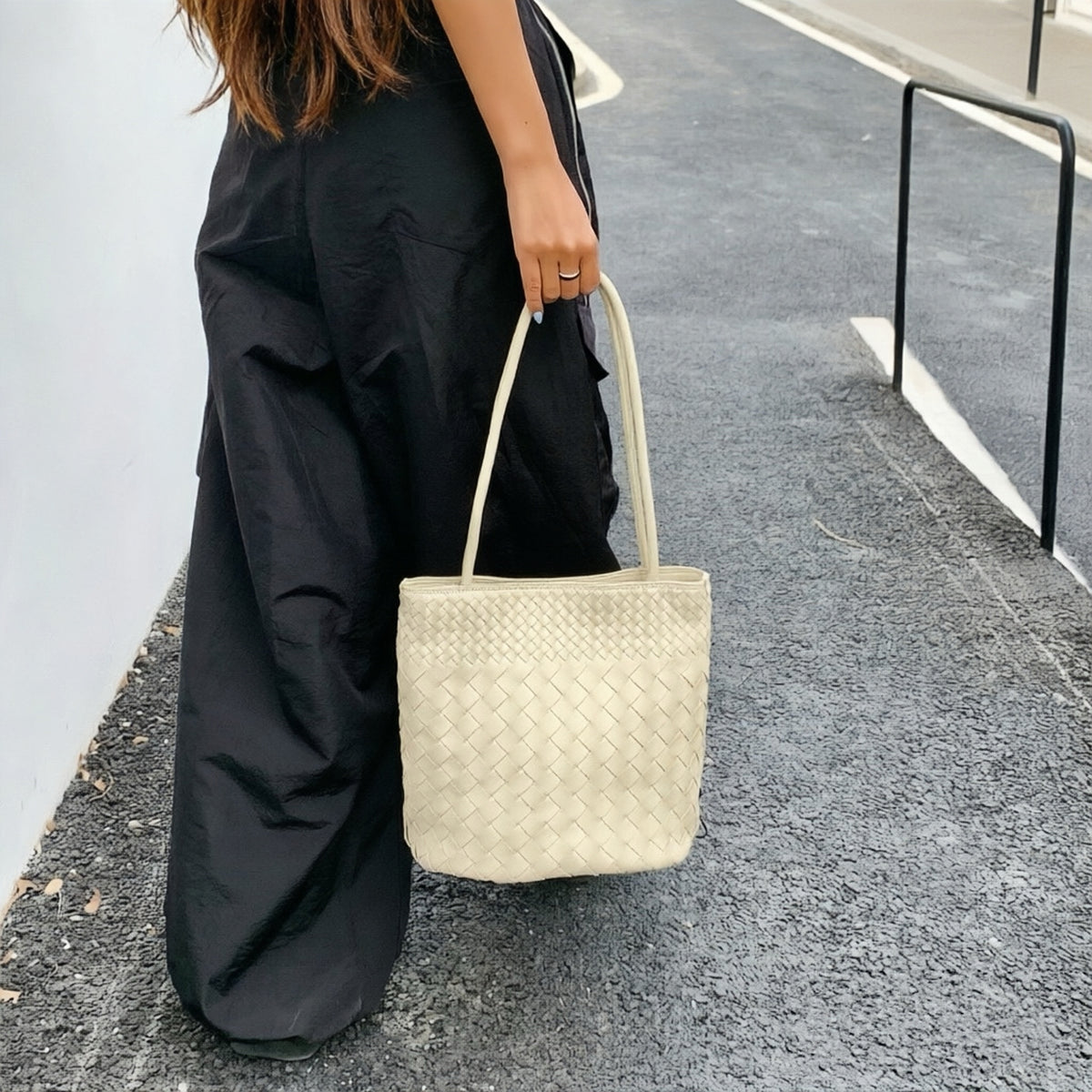 Mira Woven Bucket Bag