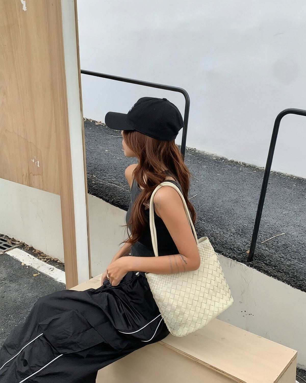 Mira Woven Bucket Bag